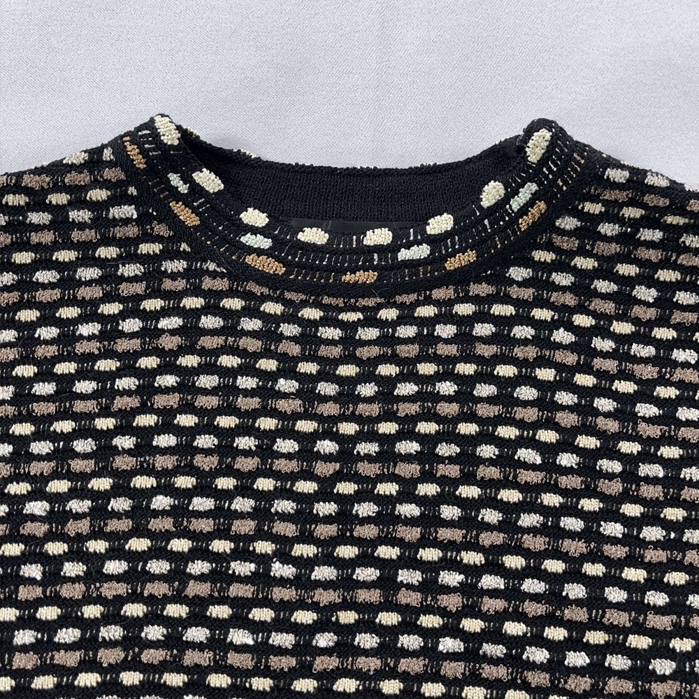 St John Knit Top Women Medium Brown Textured Sleeveless Mock Neck Tank USA - Picture 3 of 12